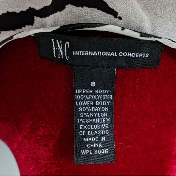 INC International Concepts Black & White Sheer Top Size 8 - Picture 4 of 4